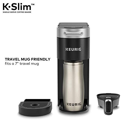 Keurig K-Slim Coffee Maker, Single Serve K-Cup Pod Coffee Brewer, 8 to 12 Oz. Brew Sizes, Black