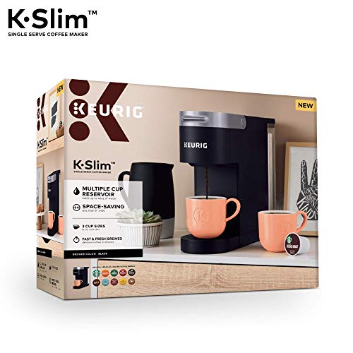 Keurig K-Slim Coffee Maker, Single Serve K-Cup Pod Coffee Brewer, 8 to 12 Oz. Brew Sizes, Black