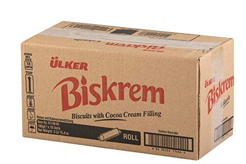 Ulker Biskrem Duo Biscuits Cookies with Cocoa Cream Filling 100g/3.52oz - (Pack of 18)