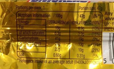 Snickers Hi Protein Peanut Butter 47g