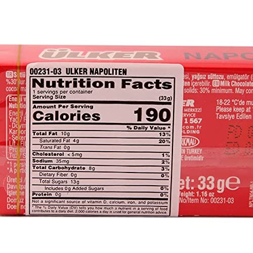Ülker Napoliten Milk Chocolate - 1.1oz