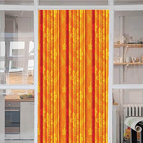 Doodle Window Privacy Film, Frosted Glass Window Clings for Privacy Non-Adhesive Anti UV Static Cling, for Home Bathroom Living Room Window Curtain W1