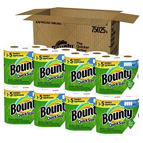 Bounty Quick-Size Paper Towels, 16 Family Rolls = 40 Regular Rolls