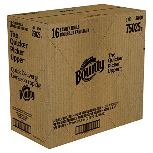 Bounty Quick-Size Paper Towels, 16 Family Rolls = 40 Regular Rolls