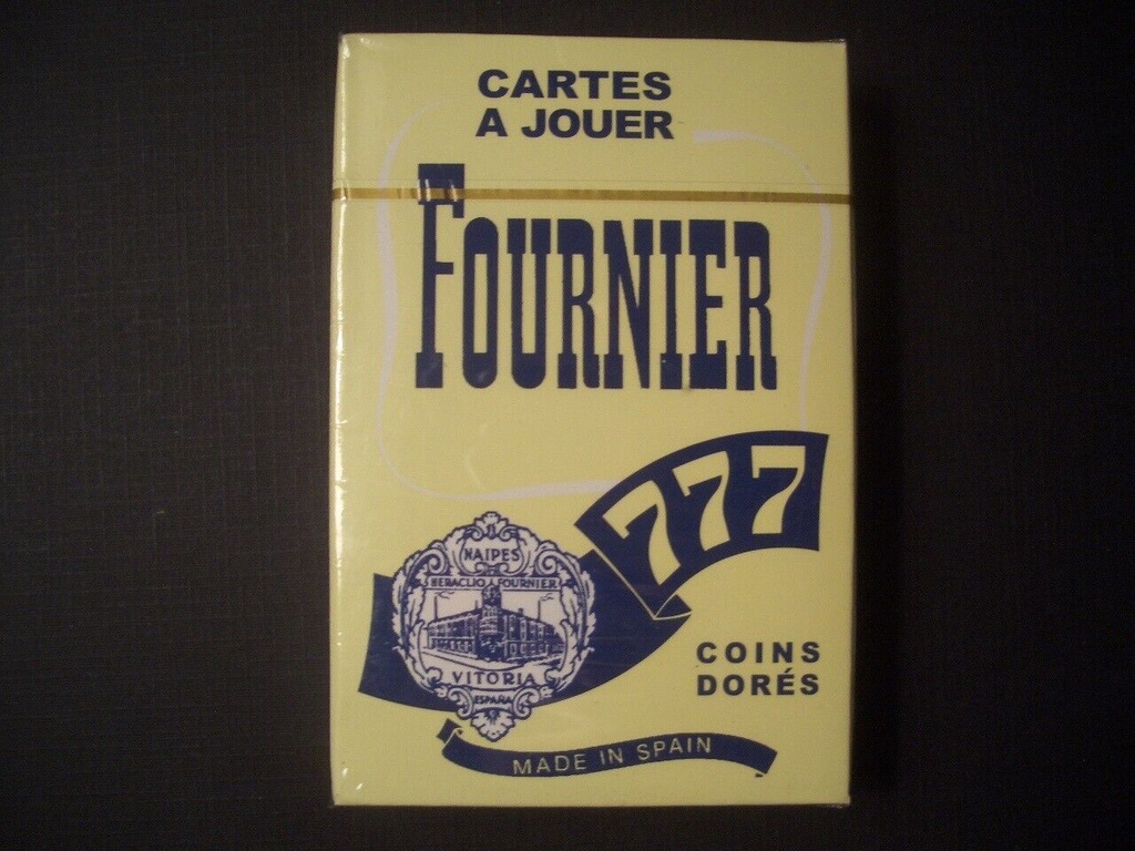 NEW, Deck of Playing Cards, Fournier 777, Blue, Gold Corners, Hologram Seal