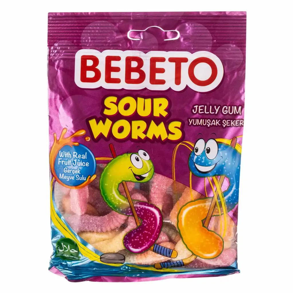 Bebeto Sour Worms 80g 