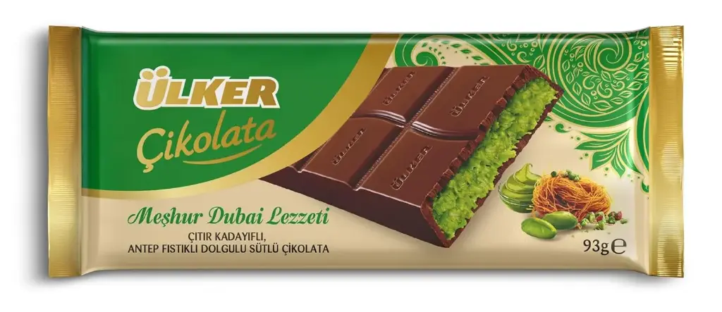 Ulker Dubai Chocolate Bar Pistachio 93g