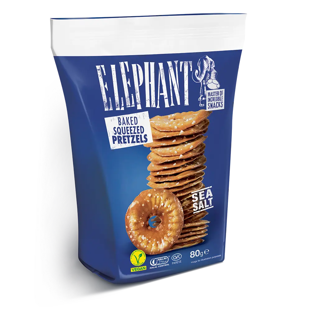 Elephant Baked Squeezed Pretzels Sea Salt 80g 
