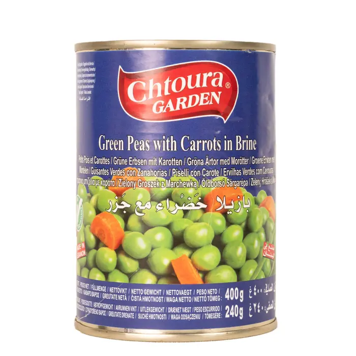 Chtoura Garden Green Peas With carrots In Brine 400g 