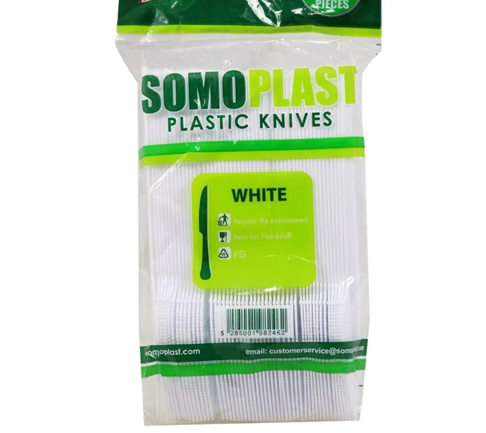 Somo Plast Plastic Knives White 50 pcs 