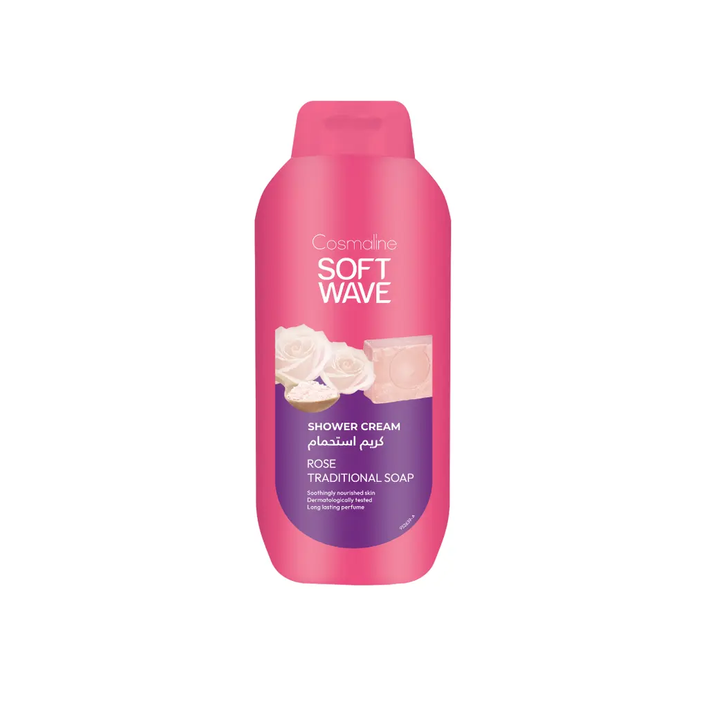 Cosmaline Soft Wave Shower Cream Rose Traditional Soap 650ml 