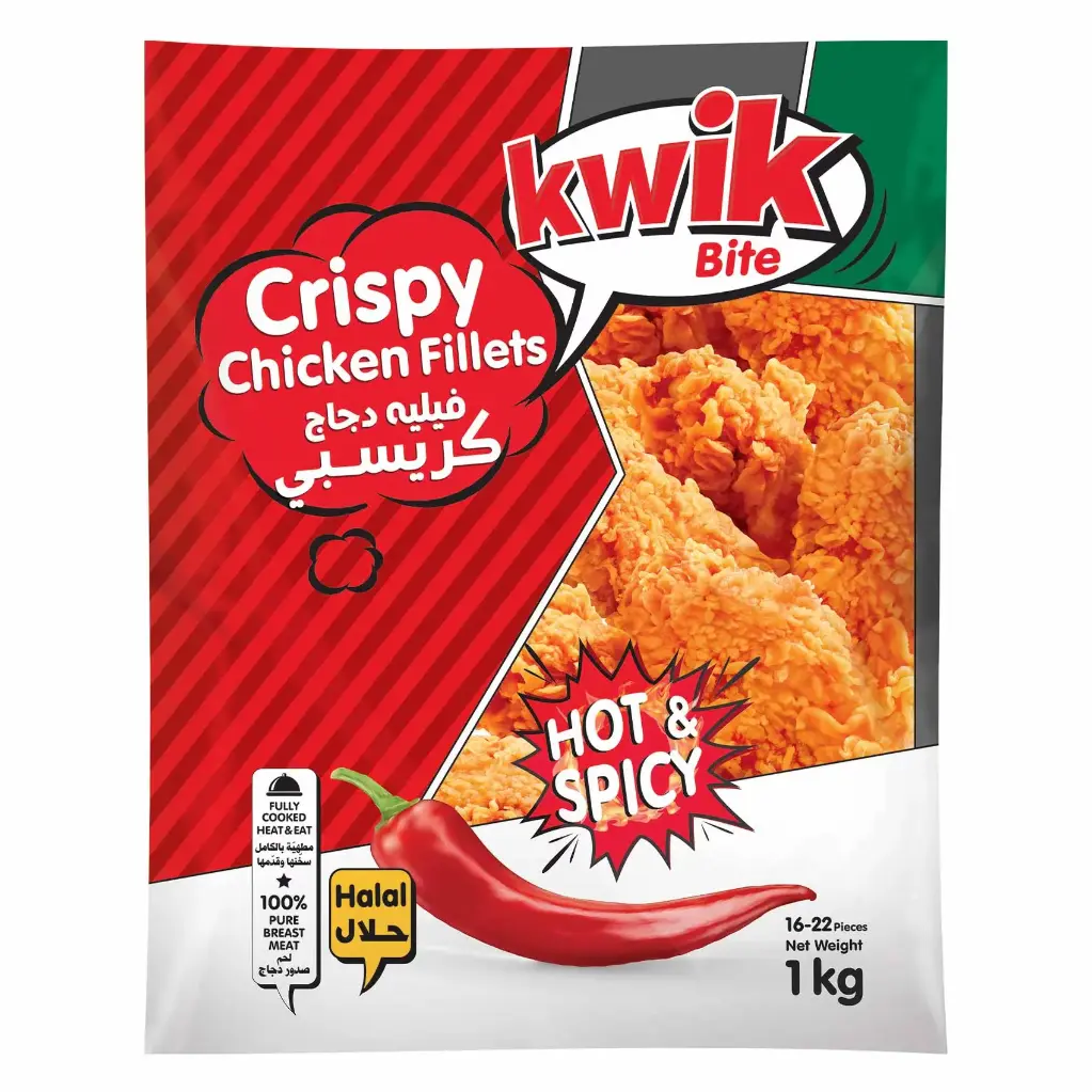 Kwik Bite Crispy Chicken Fillet Hot&Spicy 1KG 