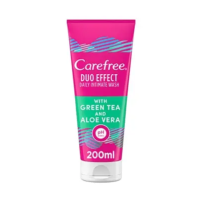 Carefree Duo Effect Daily Intimate Wash With Green Tea And Alovera 