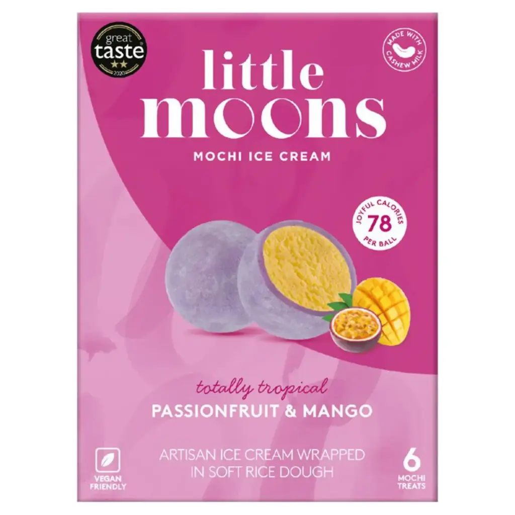 Little Moons Vegan Passionfruit & Mango Mochi Ice Cream, 6 X 32g
