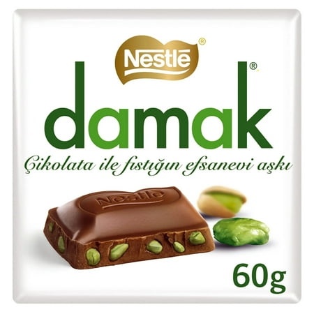 Nestle Damak Milk Chocolate with Pistachio 60 Gr