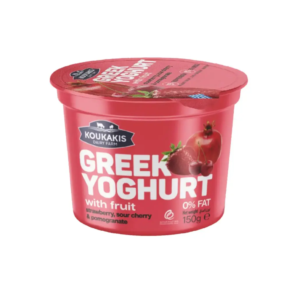 Koukakis Greek Yogurt Strawberry,Sour Cherry&Pomegranate 150g