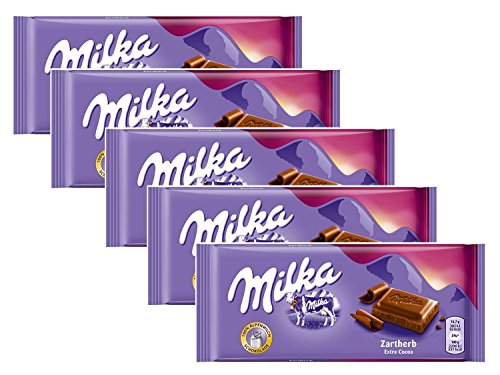 Milka Extra Cocoa Dark Chocolate Confection, 100g (PACK of 5)