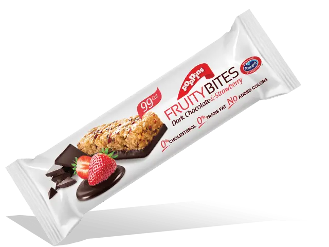 Poppins Fruity Bites Choc & Strawberry 25g