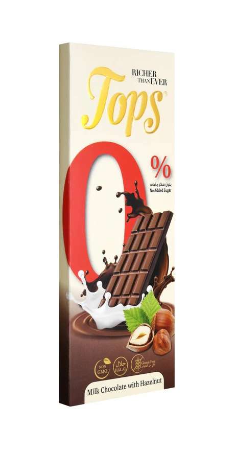Tops Bar Milk Chocolate With Hazelnut  50g