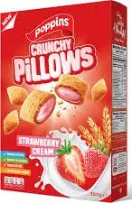 Poppins Crunchy Pillows Strawberry Cream 300g